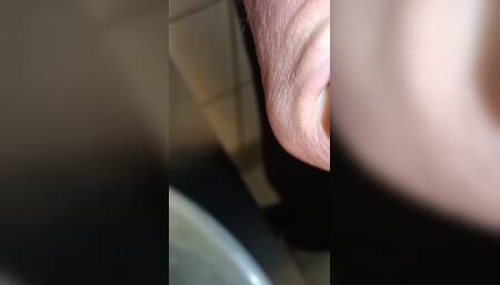 Two Loads at the Urinals Close up Big Cock Wanking and Cumming in Outdoor