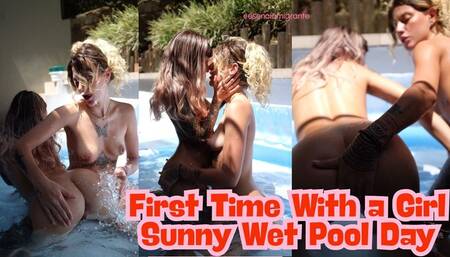 First Time Lesbian Pool Day – Wet Skin, Sun & Soft Touches