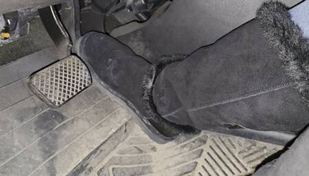 Driving in tall black bearpaws 1