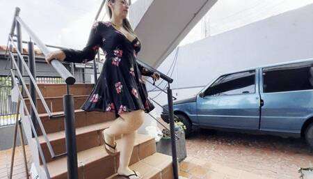 Karlotta in a sexy dress