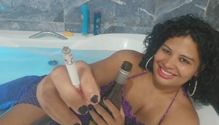 Smoking in the bathtub SFW