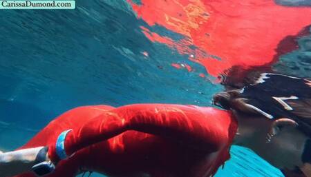 Carissa in the red catsuit as Elvira-spooky!