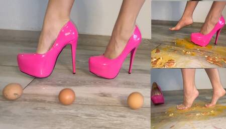 Sexy Heels CRUSH EGGS! Barefoot Soles FINISH - 1080 HD