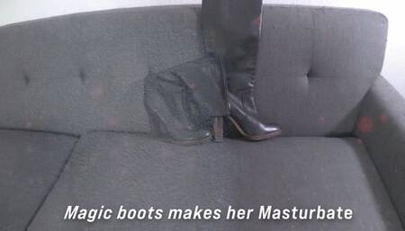 Magic boots make Eve masturbate