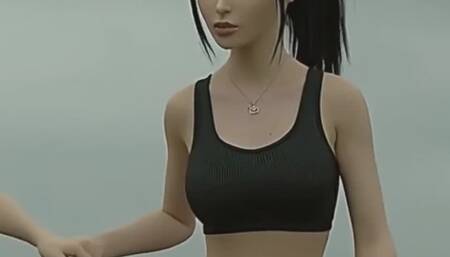 Public strip lesbian edition - Light wrestling and clothing destruction