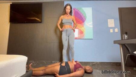 Goddess Mibby Foot Gagging And Trample Cruel Punishment I