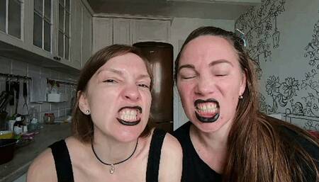 Two sexy vampires bite you b