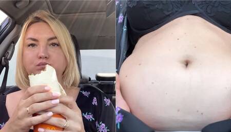 Parking on Pleasure Eating FAST FOOD in the car SD