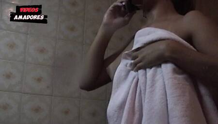 My Hot Brunette in the Shower