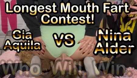 Longest Mouth Fart Contest! Gia Aquila vs Nina Alder