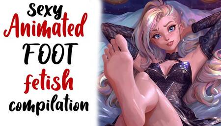 Anime girls showing us their cute feet compilation foot fetish kink