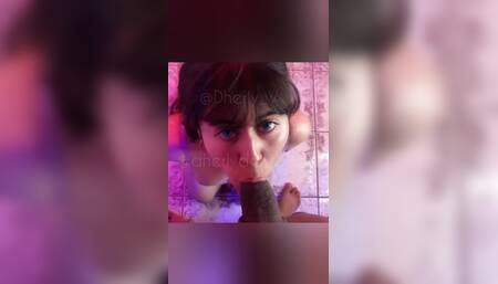 My Friend Lent Me His Girlfriend and She Gave Me a Blowjob, She Was Thirsty for Cum.