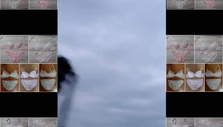 Outdoor Exposure Perverted Masturbation Wearing a Bra and Panties...