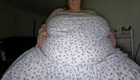 SSBBW Gorged Pasta Belly From 3 Platefuls