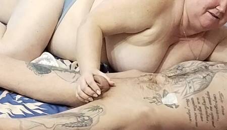 Mother-in-law gave me a blowjob and helped me cum