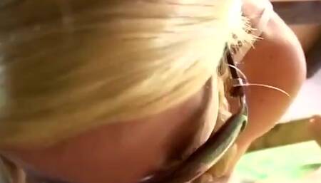 Young girl with sunglasses ass fucked like a bitch