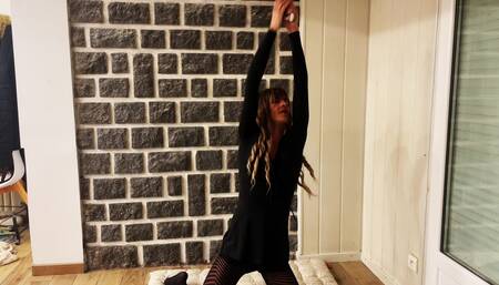 Young beautiful and slim French woman of Moroccan origin reveals her sexy lingerie