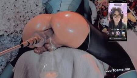 Horny Trans Babe Takes Intense Machine Pounding in Her Hole