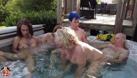 Waterbabes the Hot Tub Reverse Gangbang