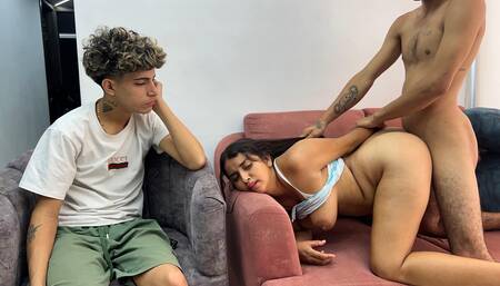 I bet my girlfriend's ass with my best friend and they end up fucking