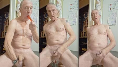 GRANDPA DILDO EXHIBITIONIST PRECUM EN CUMSHOT SEXSHOW
