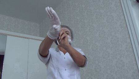 A sexy gynecologist nurse sees patients P