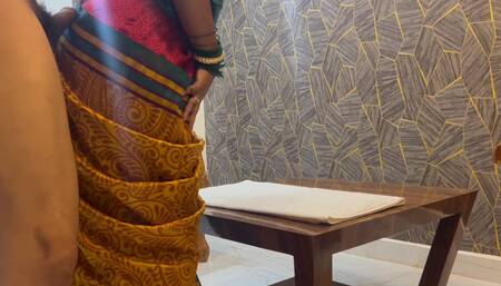 Desi Indian Saree Fucked by Her Besharam Younger Stepbrother