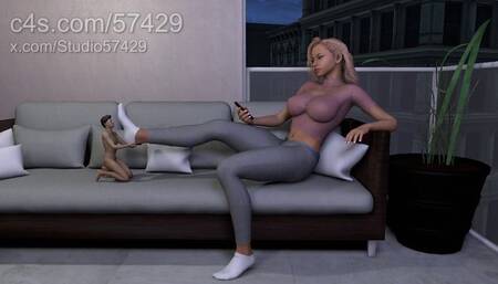 Slaving To Giantess Feet In Ankle Socks