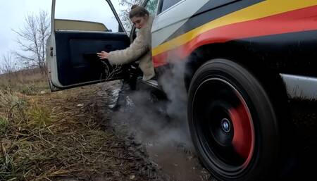 Wrong turn. Adele got lost and stuck in the mud.