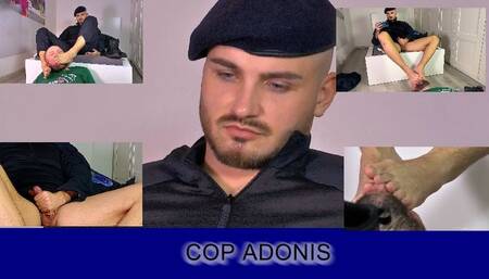 hot barefoot COP Adonis and Ben cum and foot worship