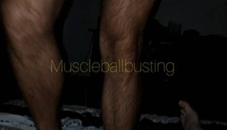 Fitboy stomps my balls on the bed