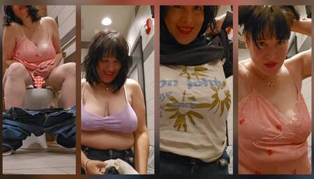 Big Fun Sat Night Dance Party In The Pub Restroom w Seated Toilet Dump and Feed