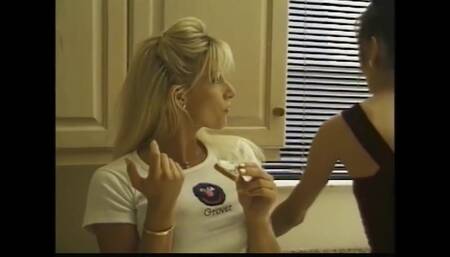 Two Amazing Lesbian Housewives MILFs Lick and Masturbate Pussy with Dildo