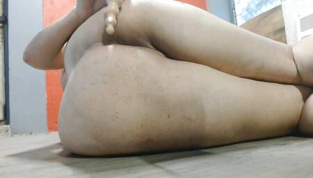 Anal Dildo Toy Play. Asshole Wet From Being Horny.