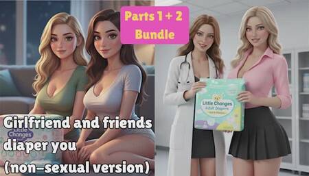 Girlfriend + friends diaper you (non-sexual version) | Parts 1+2 bundle | ABDL audio