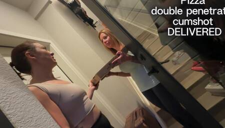 FFM Delivery Guy Got Payed by Double Blow of 2 Fit Girl Big Tits and Fit Ass