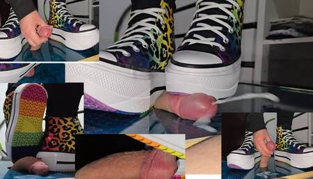Marys new heavy Converse Chucks Plateau - Hard Cock trample and Cumplosion