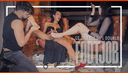 TS Roberta Cortes and Nara in a Ultimate Trans and Cis Footjob Fantasy (720p ENG-sub) Trans Woman - Trans Foot Fetish - Double Footjob - Trans Blowjob - Cum on Feet - Cum Swallower
