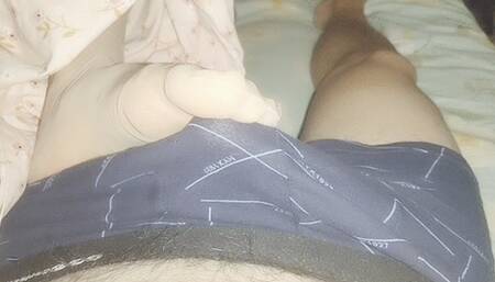 Asian close-up pantyhose footjob series 58