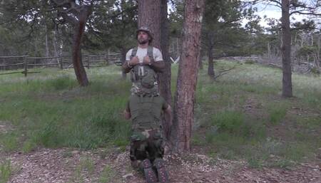 Jason Collins military hook-up in the woods!