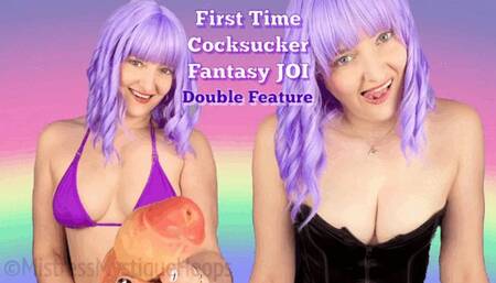 First Time Cocksucker Fantasy JOI Double Feature - Jerk Off Instructions to Mistress describing you giving your first blowjob! - Make Me Bi, Bisexual Encouragement, Bi-Sexual, Queer, Gay, Femdom, Female Domination with Mistress Mystique Hoops - MP4