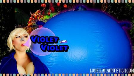 Violet Violet - Juicy Gum Fills Ludella with Juice, Turns Her Blue, and Inflates Her Like a Giant Blueberry Balloon - Breast Expansion, Belly Inflation, & Berrification Parody - WMV 720p