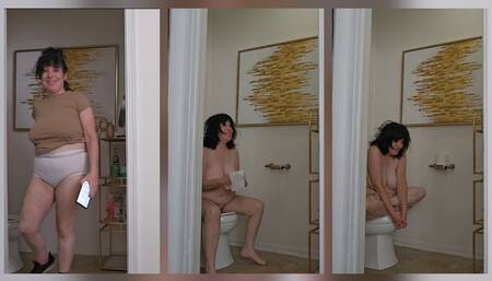 2 Pack Of Rocktober Naked Toilet Fetish Clips on One La French Milf