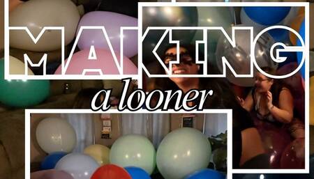 Making A Loonerer - Friend's first time popping balloons.
