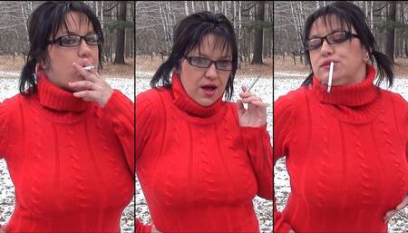 Outdoor Hazy Sweater Smoking Break