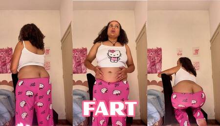 Shy Gassy Girlfriend Showing Buttcrack while Farting First Time Farting in Front of Boyfriend