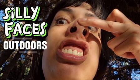 POV Alesia making silly faces outdoors