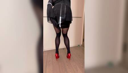 Pretty cd addicts in cumming in pantyhose