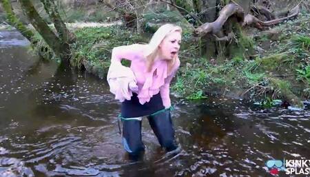 Secretary's White Tights Drenched in Waders Gone Wrong - MP4
