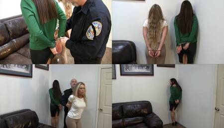 Handcuffed In The Corner - Juicy And Kobe Lee Male Police Officer Handcuffs Angry Woman and Bondage Slut